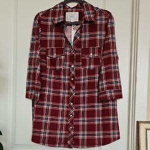Burgundy Plaid Shirt
